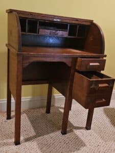 Antique-Oak-Childs-Roll-Top-Desk