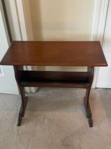 Antique-Oak-Side-Table-with-Magazine-Rack