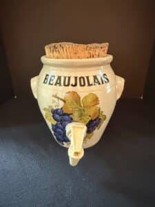 Beaujolais-Ceramic-Beverage-Dispenser-with-Grape-Motif