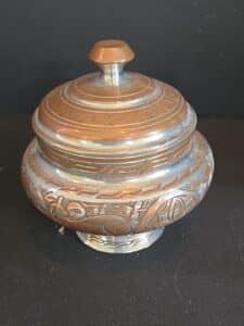 Engraved-Copper-and-Silver-Lidded-Bowl-Middle-Eastern-or-South-Asian-Style