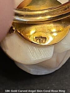 K-Gold-Carved-Angel-Skin-Coral-Rose-Ring-third-image