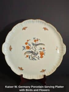 Kaiser-W.-Germany-Porcelain-Serving-Platter-with-Birds-and-Flowers