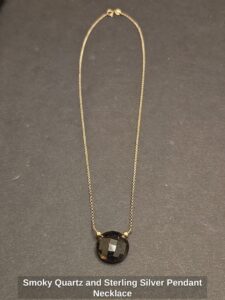 Smoky-Quartz-and-Sterling-Silver-Pendant-Necklace