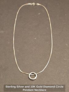 Sterling-Silver-and-K-Gold-Diamond-Circle-Pendant-Necklace