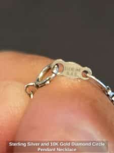 Sterling-Silver-and-K-Gold-Diamond-Circle-Pendant-Necklace-third-image
