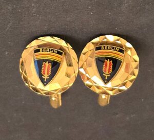 Vintage-Berlin-Brigade-Military-Emblem-Clip-On-Earrings