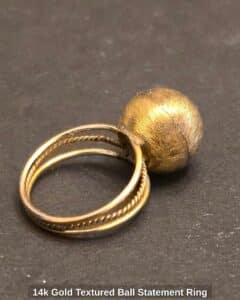 k-Gold-Textured-Ball-Statement-Ring
