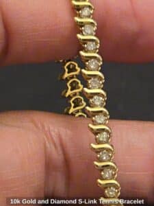k-Gold-and-Diamond-S-Link-Tennis-Bracelet-second-image