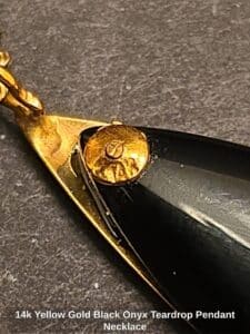 k-Yellow-Gold-Black-Onyx-Teardrop-Pendant-Necklace-fourth-image
