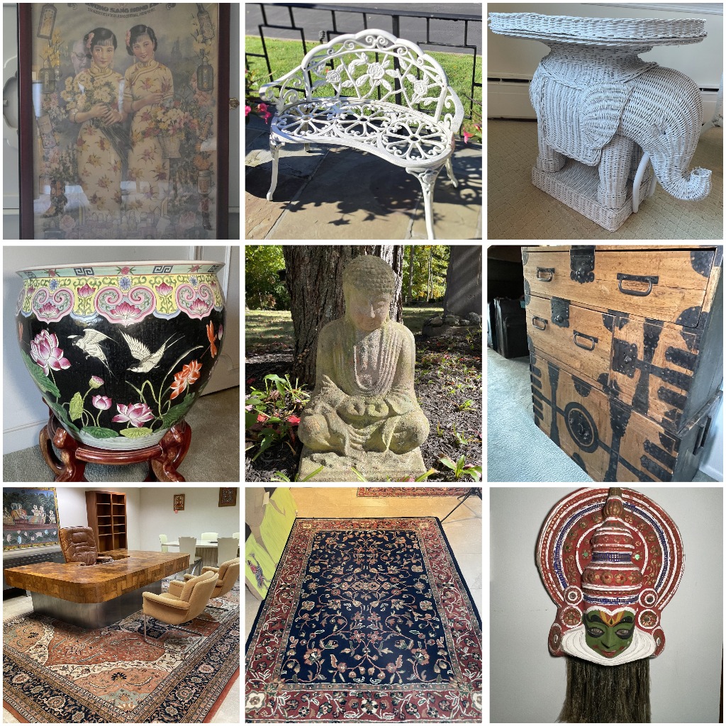 On-site Moving Estate Sale with Estate Furnishing, Outdoor Asian Statues, Hand Knot Rugs and Much More
