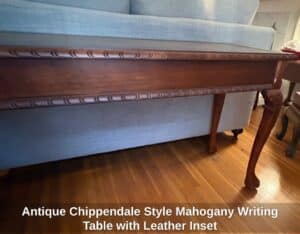 Antique-Chippendale-Style-Mahogany-Writing-Table-with-Leather-Inset-second-image-1