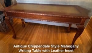 Antique-Chippendale-Style-Mahogany-Writing-Table-with-Leather-Inset-third-image-1