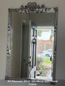 Art-Nouveau-Silver-Gilt-Mirror-with-Floral-Frame