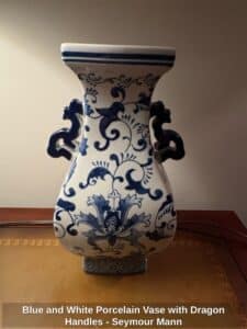 Blue-and-White-Porcelain-Vase-with-Dragon-Handles-Seymour-Mann-1