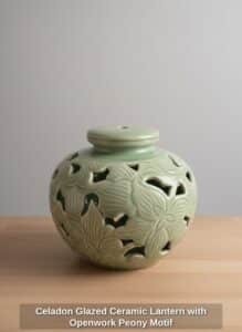 Celadon-Glazed-Ceramic-Lantern-with-Openwork-Peony-Motif-1