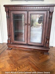 Dark-Wood-Curio-Cabinet-with-Glass-Doors