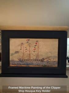 Framed-Maritime-Painting-of-the-Clipper-Ship-Houqua-Key-Holder-1