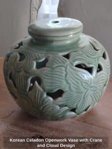 Korean-Celadon-Openwork-Vase-with-Crane-and-Cloud-Design-1
