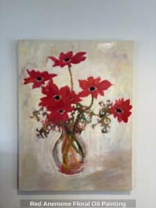 Red-Anemone-Floral-Oil-Painting