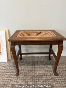Vintage-Cane-Top-Side-Table