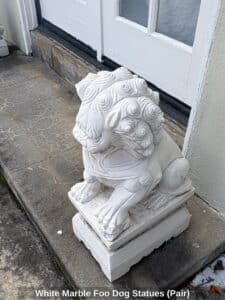 White-Marble-Foo-Dog-Statues-Pair-second-image-1