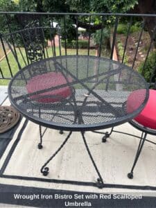 Wrought-Iron-Bistro-Set-with-Red-Scalloped-Umbrella-second-image