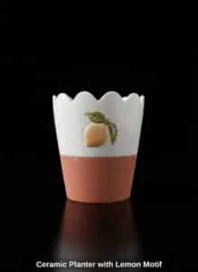 Ceramic-Planter-with-Lemon-Motif