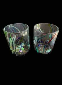 Hand-Blown-Art-Glass-Tumblers-Set-of-with-Artist-Signature-second-image