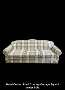 Hand-Crafted-Plaid-Country-Cottage-Style-seater-Sofa-second-image