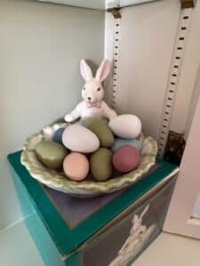Hand-Painted-Ceramic-Bunny-Cookie-Dish-with-Eggs