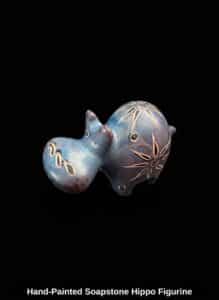 Hand-Painted-Soapstone-Hippo-Figurine
