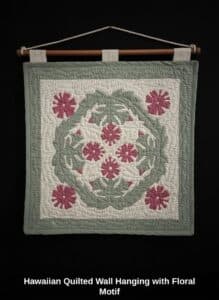 Hawaiian-Quilted-Wall-Hanging-with-Floral-Motif