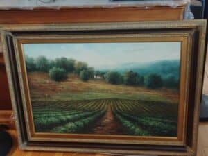 Landscape-Painting-of-a-Vineyard-with-Rows-of-Crops