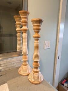 Large-Turned-Wood-Candlesticks-Set-of-Distressed-Finish