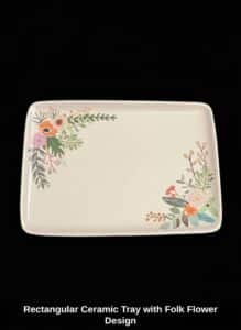 Rectangular-Ceramic-Tray-with-Folk-Flower-Design