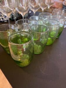 Set-of-Green-Hand-Blown-Glass-Tumblers-with-Bubbles