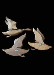 Set-of-Mid-Century-Solid-Wood-Flying-Ducks-Wall-Decor-second-image