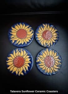 Talavera-Sunflower-Ceramic-Coasters