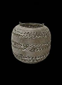Vintage-Brass-Wire-Weave-Woven-Basket