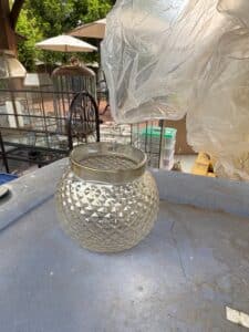 Vintage-Diamond-Cut-Glass-Hurricane-Lamp-Shade-or-Candle-Holder-with-Metal-Rim-and-Handles