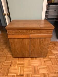 Vintage-Oak-Veneer-Sewing-Machine-Cabinet