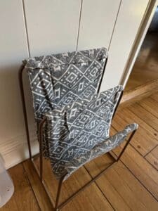Vintage-Retro-Industrial-Copper-Pipe-Magazine-Rack-Fabric-second-image