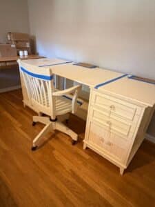 White-Beadboard-Vanity-Desk-with-Matching-Chair-second-image