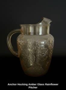 Anchor-Hocking-Amber-Glass-Rainflower-Pitcher-1