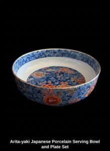 Arita-yaki-Japanese-Porcelain-Serving-Bowl-and-Plate-Set-second-image-1