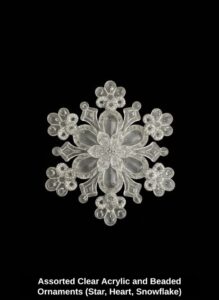 Assorted-Clear-Acrylic-and-Beaded-Ornaments-Star-Heart-Snowflake-third-image-1