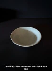 Celadon-Glazed-Stoneware-Bowls-and-Plate-Set