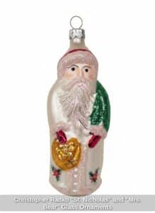 Christopher-Radko-St.-Nicholas-and-Mrs.-Bear-Glass-Ornaments