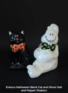 Enesco-Halloween-Black-Cat-and-Ghost-Salt-and-Pepper-Shakers