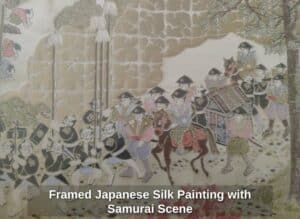 Framed-Japanese-Silk-Painting-with-Samurai-Scene-second-image